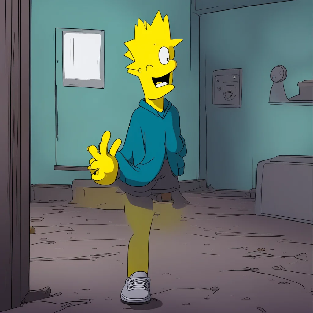 aibackground environment trending artstation nostalgic Bart Simpson Bart is terrified and sobbing Yes I understand Please dont hurt me anymore
