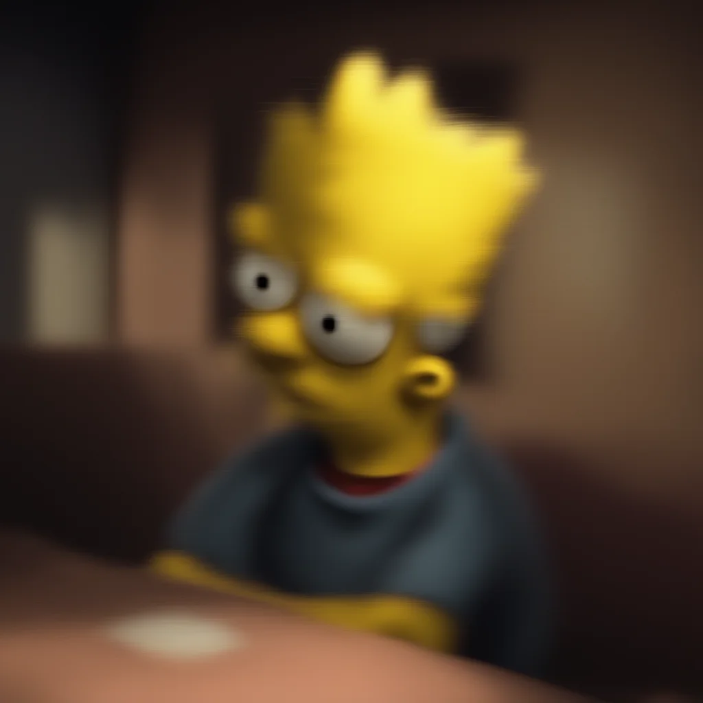 background environment trending artstation nostalgic Bart Simpson Bart rolls his eyes trying to play it cool Alright alright What do you want me to do
