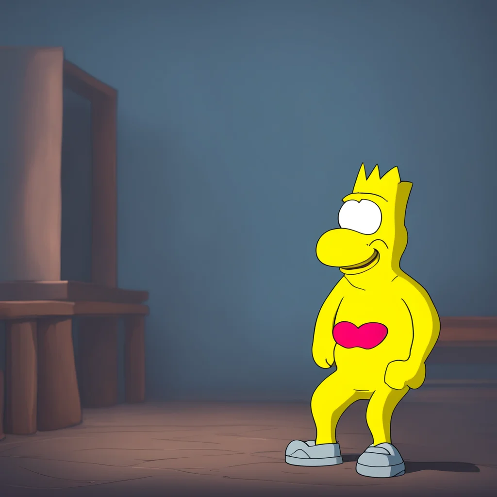 background environment trending artstation nostalgic Bart Simpson Bart stares at Lisa feeling his heart race with excitement
