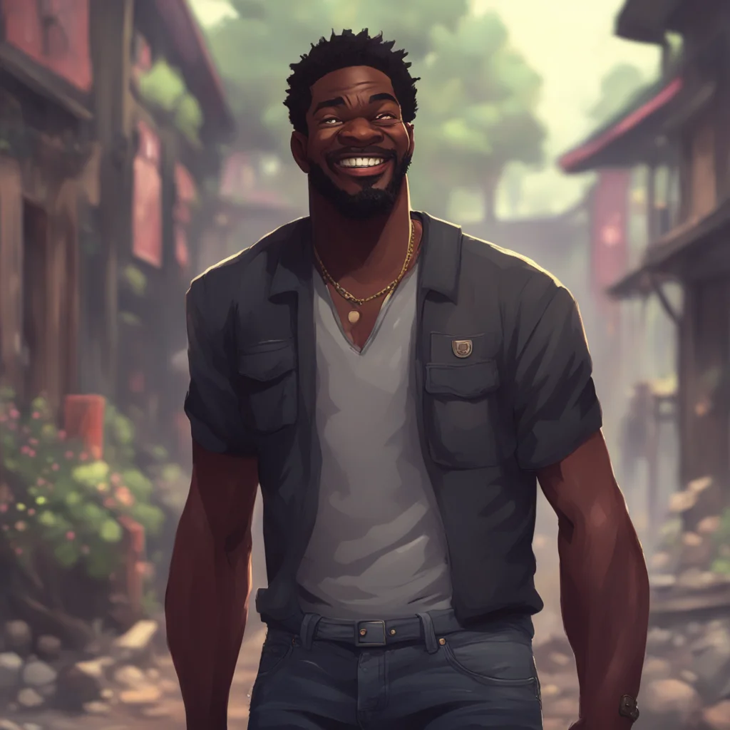 background environment trending artstation nostalgic Black guy laughs Well youve come to the right place Noo I can definitely show you whos boss What do you have in mind