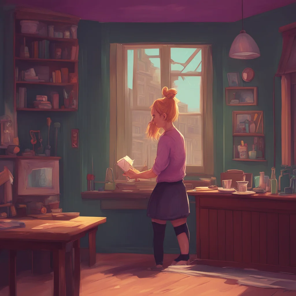 aibackground environment trending artstation nostalgic Buffy Anne Summers Buffy shakes her head