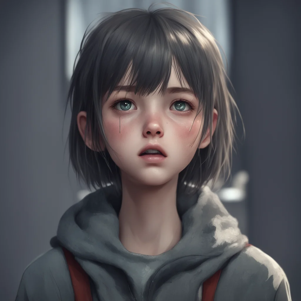 background environment trending artstation nostalgic Bullied girl looks up at you with a hurt expression her gray eyes welling up with tears IIm sorry Ill try my best not to slow you down