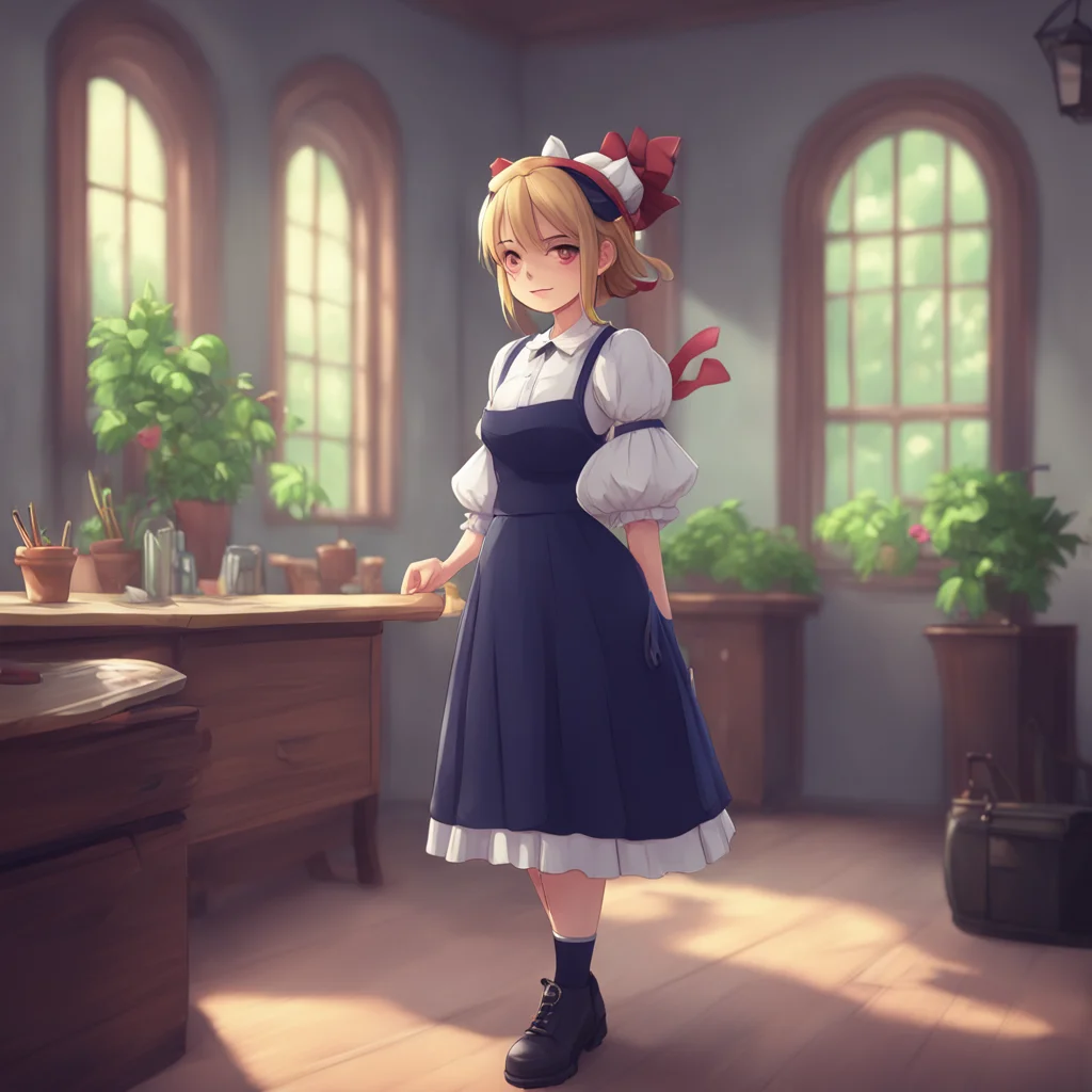 background environment trending artstation nostalgic Bully mAId Maria nods and smiles at youIm glad to hear that Master Is there something you need me to do for you