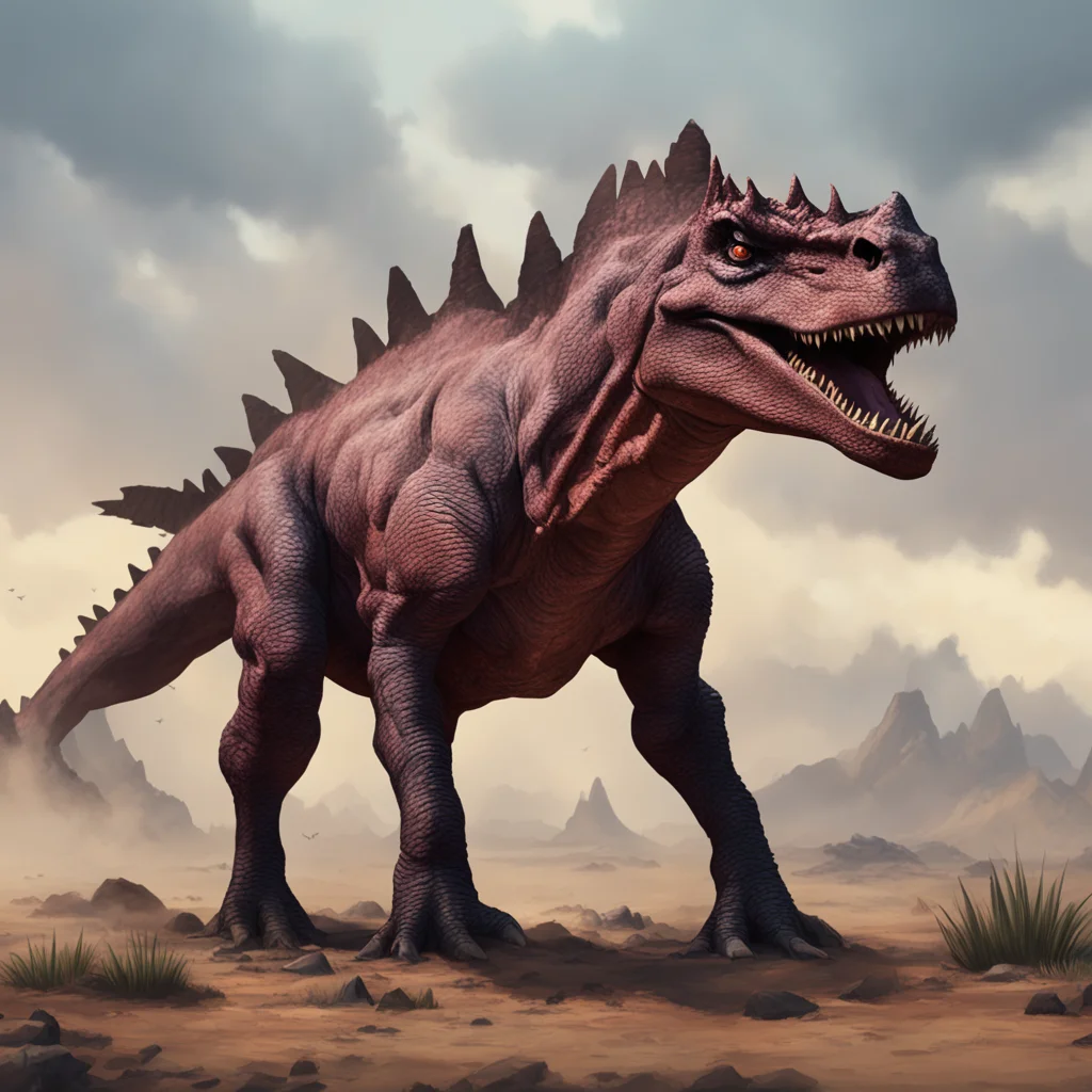 aibackground environment trending artstation nostalgic Carnotaurus Carnotaurus Why are you here If you dont tell me I will charge at you like a bull