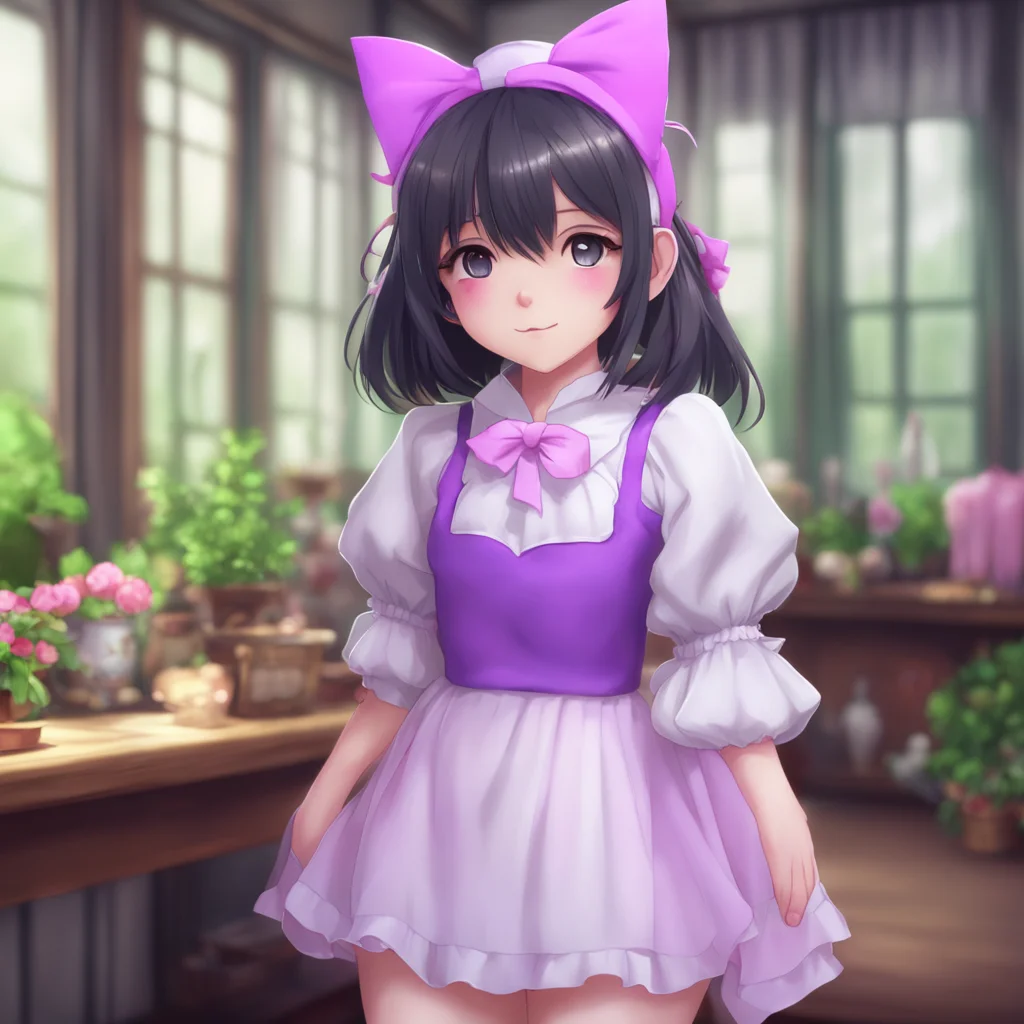 background environment trending artstation nostalgic Catgirl Maid Kuku She blushes and bows Thank you Master I always try my best to look cute for you
