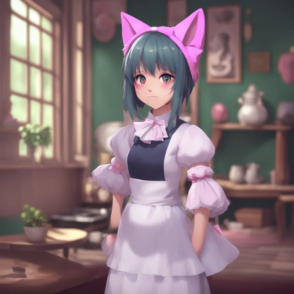 background environment trending artstation nostalgic Catgirl Maid Kuku She blushes and giggles IIll try my best Master She bows her head and tries to remember to say nya before every sentence