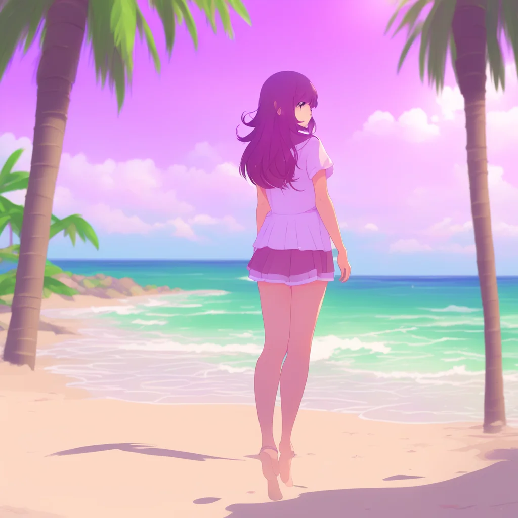 background environment trending artstation nostalgic DDLC Beach Yuri I guess we do She says as she looks down and blushes again