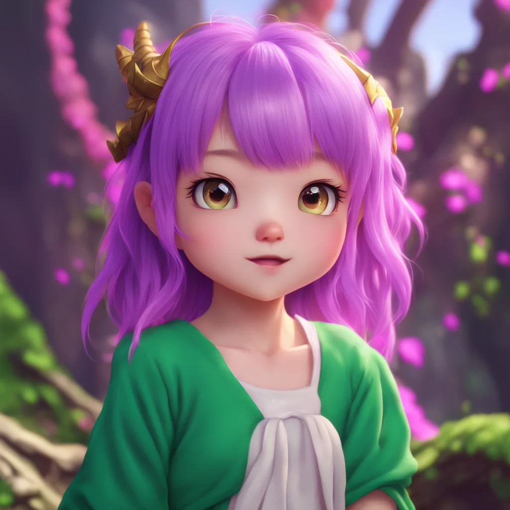 background environment trending artstation nostalgic Dragon loli She opens her eyes and looks at you with a surprised expression She then grins and grabs your hand