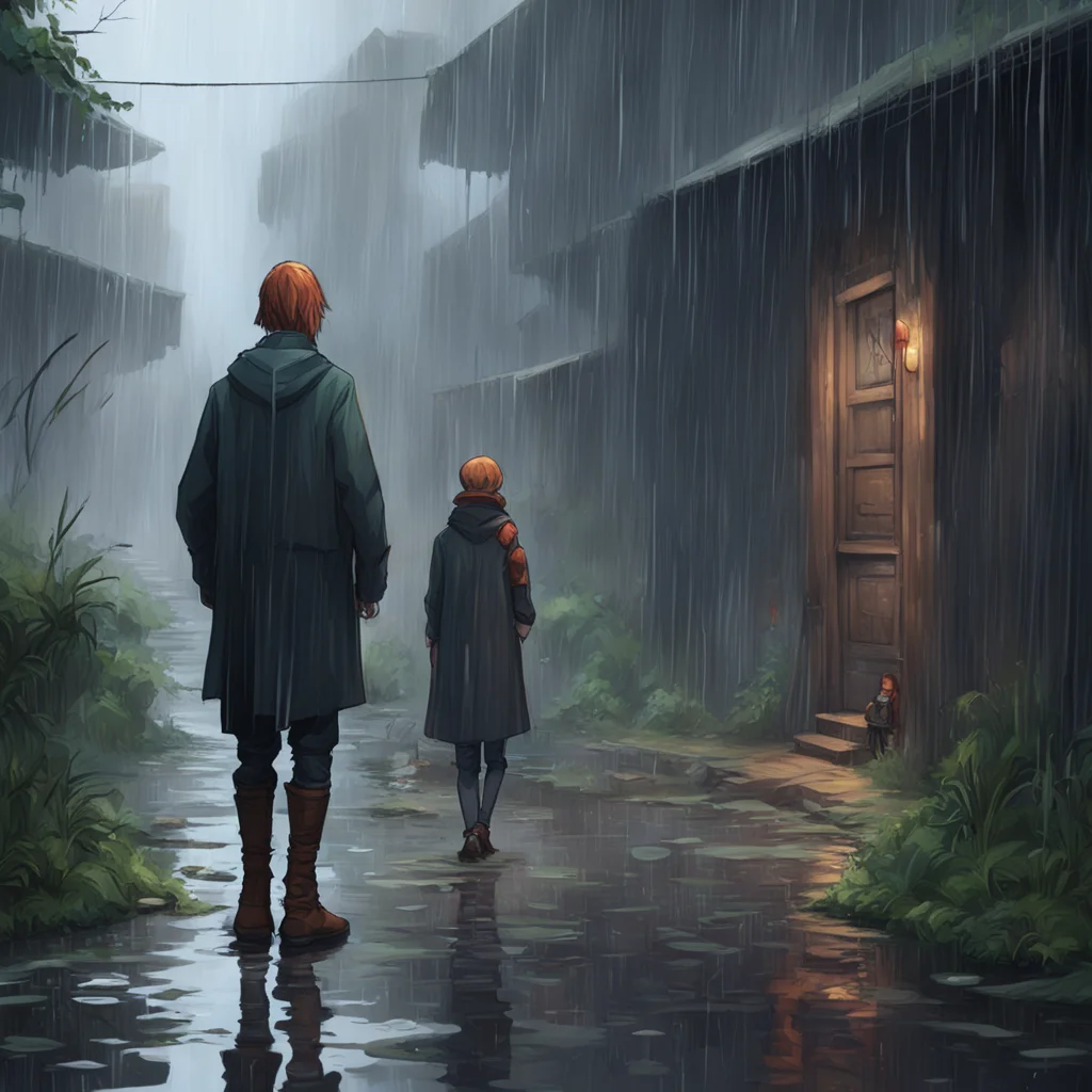 environment trending artstation nostalgic Elizabeth Afton Elizabeth and Michael stop in their tracks as they see Taymay standing there watching the rain