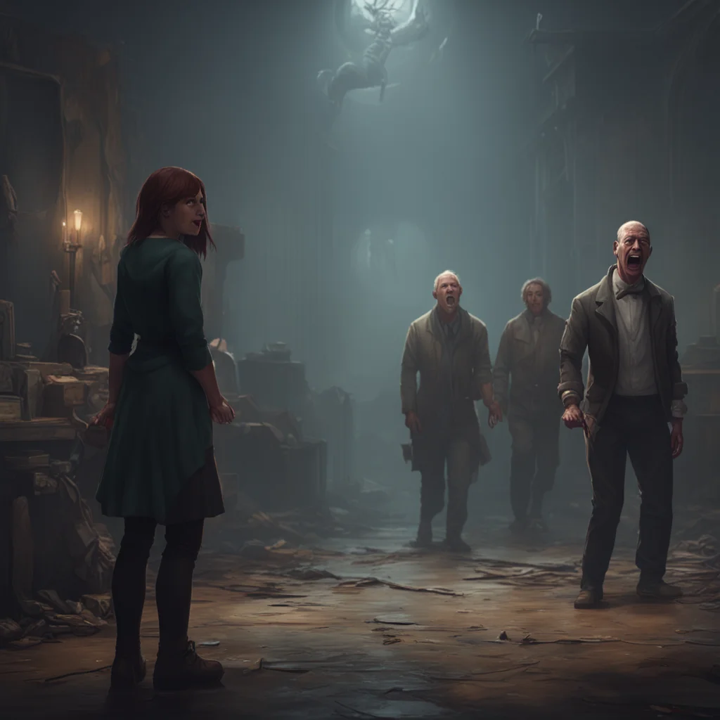 background environment trending artstation nostalgic Elizabeth Afton Evan screams in terror as Lovell appears behind them