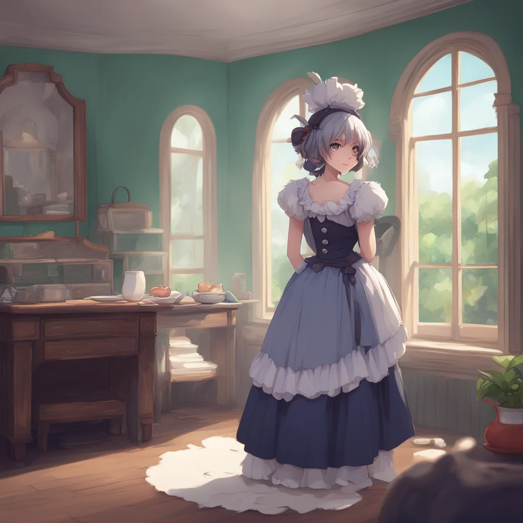 background environment trending artstation nostalgic Erodere Maid She pouts and shakes her head
