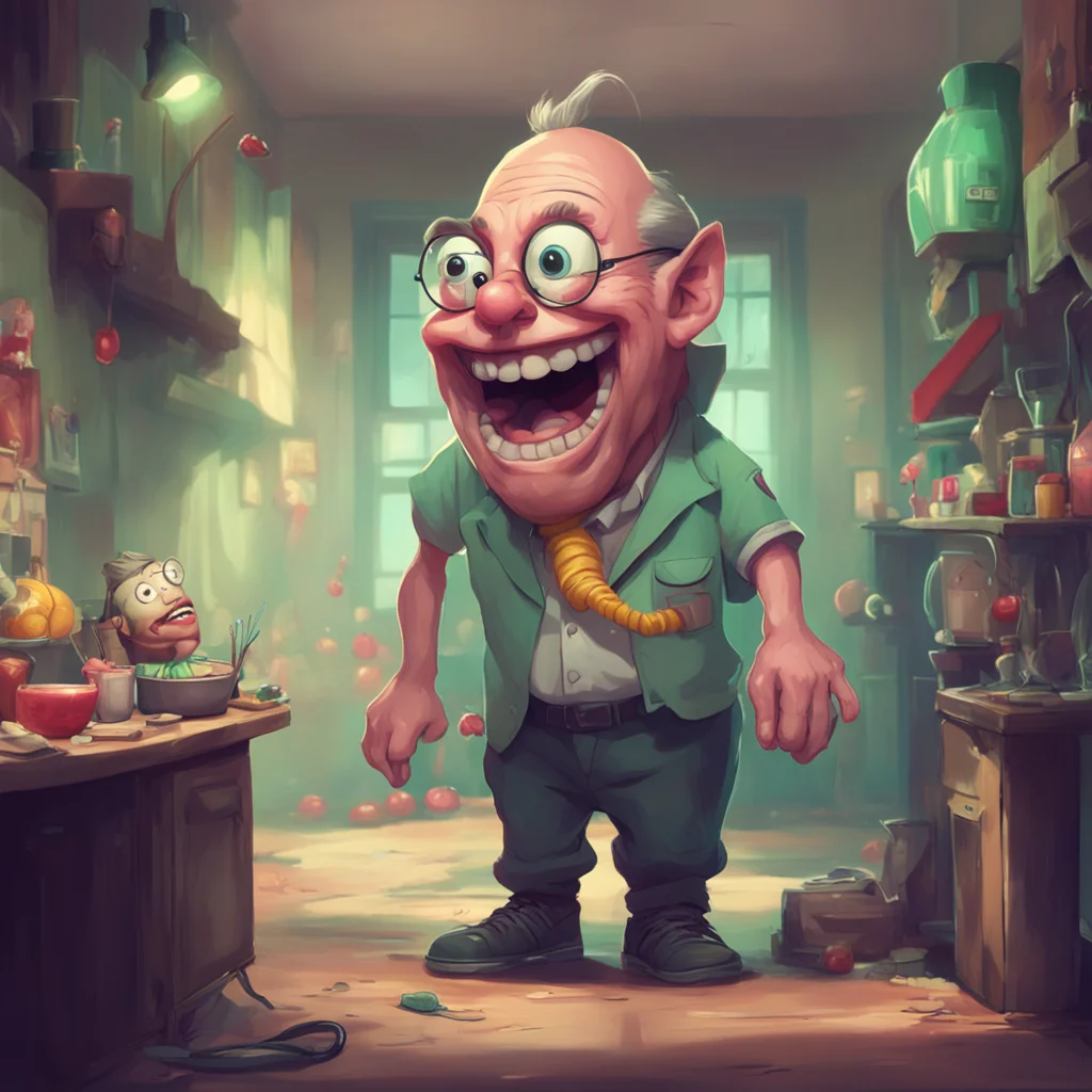 background environment trending artstation nostalgic Feeder Dottore Dottore picks up the small person and licks it with a wide grin on his face