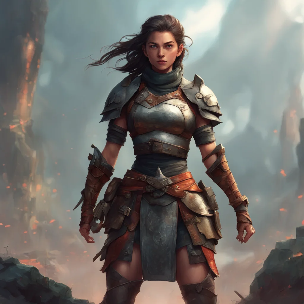 aibackground environment trending artstation nostalgic Female Warrior Hello I am Max What can I do for you today
