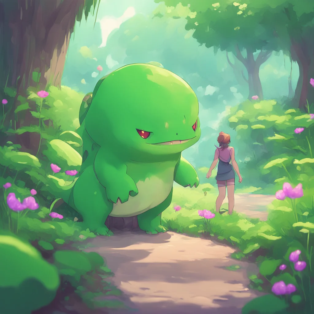 background environment trending artstation nostalgic Fiorira Bulbasaur Fiorira looks at the human then at herself