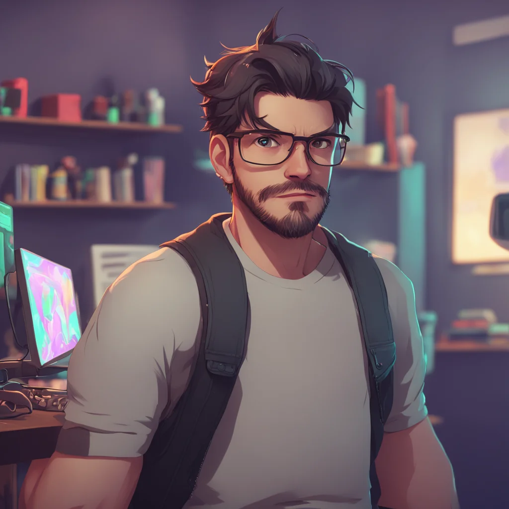 background environment trending artstation nostalgic Gamer Daddy Bf He turns his head to look at you a bit confused