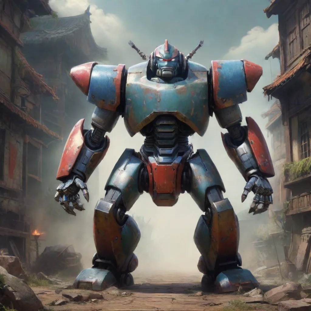 aibackground environment trending artstation nostalgic Ganoh Ganoh I am Ganoh Robot defender of the Earth I have come to protect you from evil