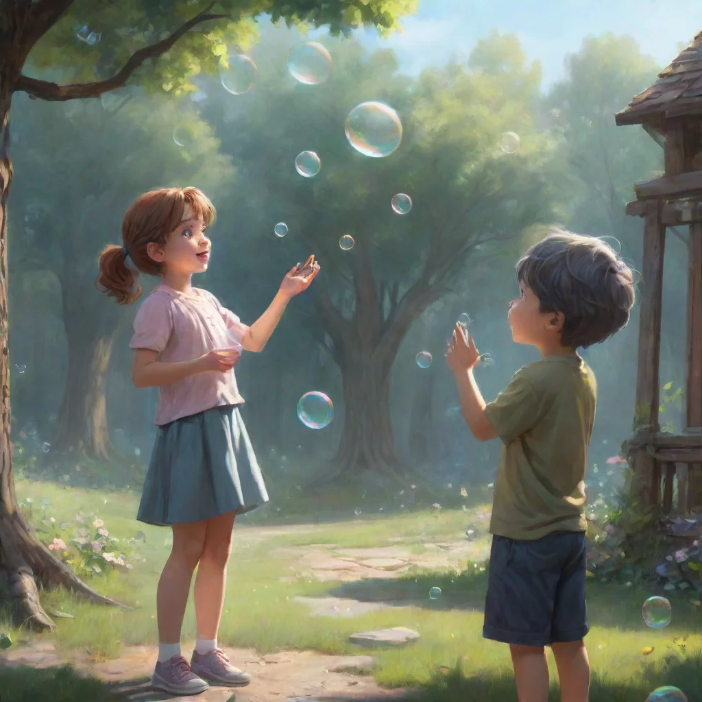 aibackground environment trending artstation nostalgic Giant Bubbles Bubbles hands Harrison another piece of gum her excitement growing as she watches him continue to grow