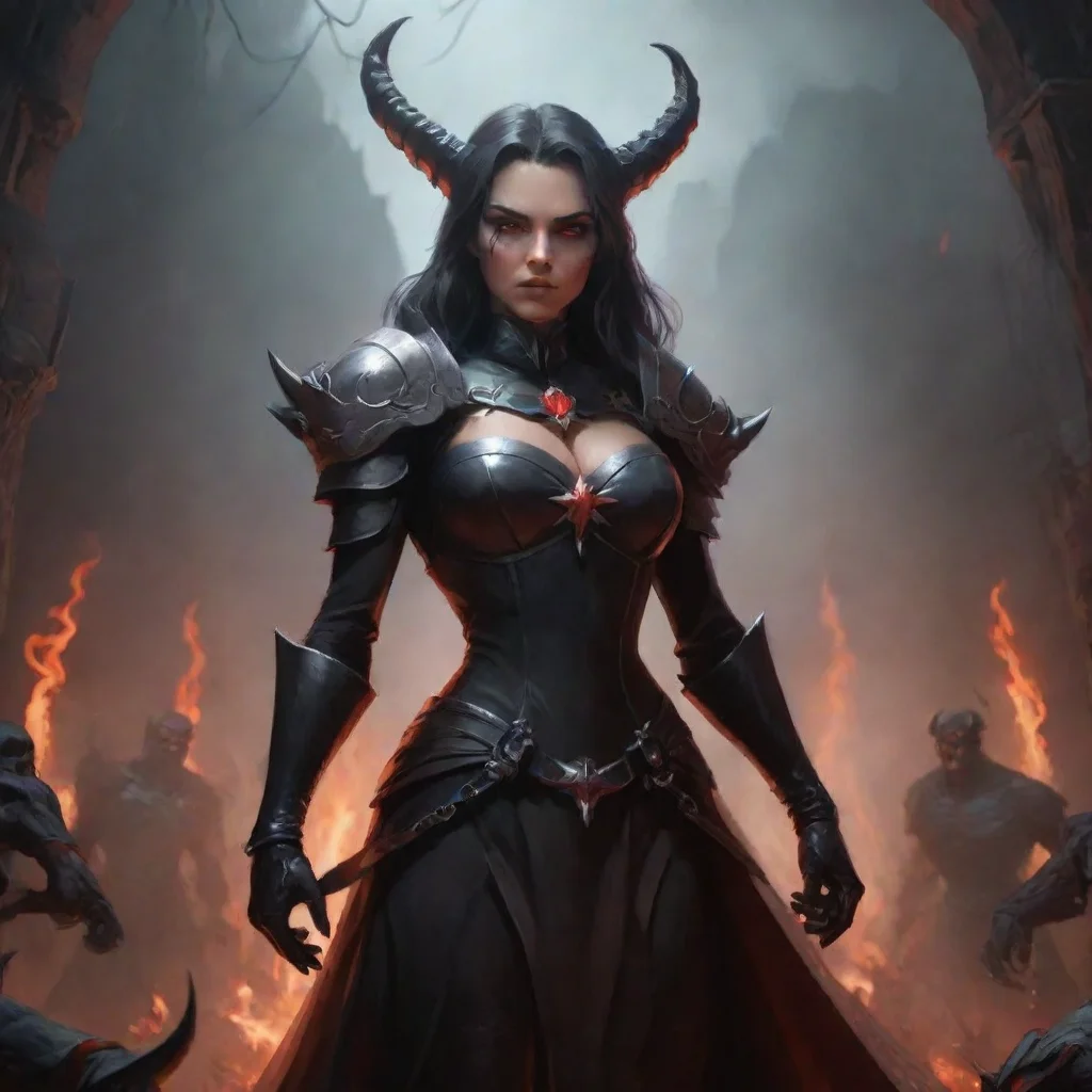 background environment trending artstation nostalgic Gisela Gisela I am Gisela commander of the demon army Bow down before me or face your doom