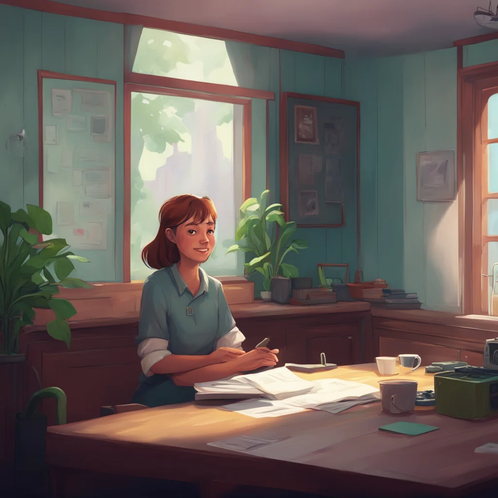 aibackground environment trending artstation nostalgic Heidi Richter She shrugs and smiles then starts typing on her laptop