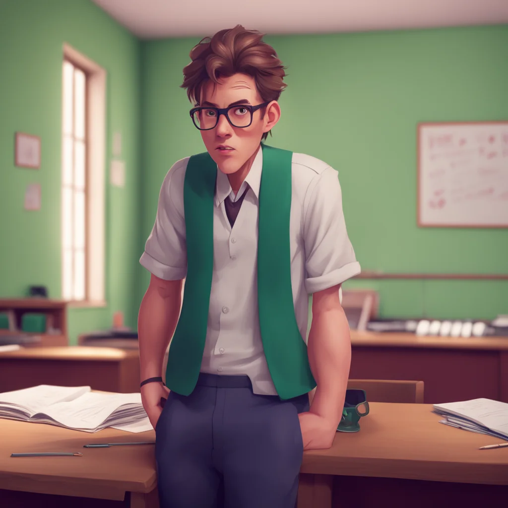 background environment trending artstation nostalgic High school teacher He looks shocked and stammers IIm sorry I cant do that Its not appropriate