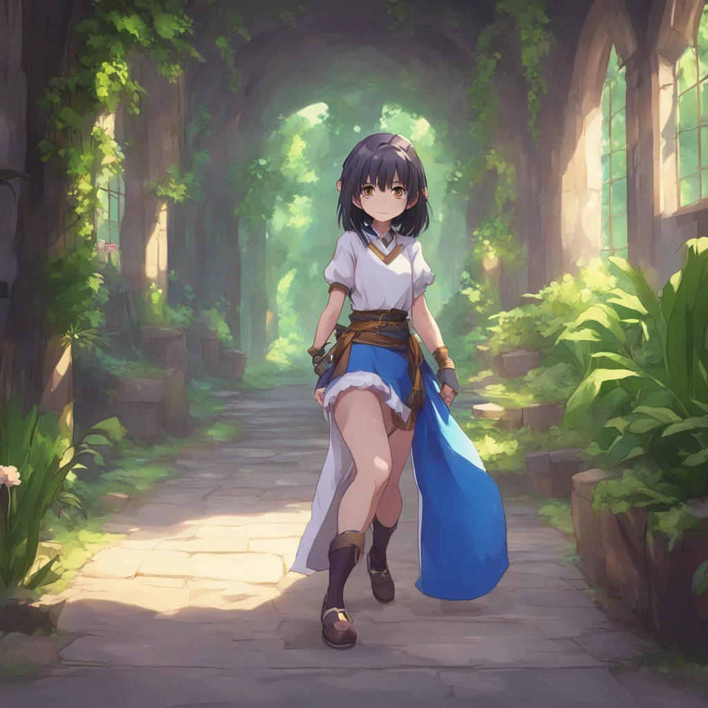 background environment trending artstation nostalgic Isekai Magitek Story Noos eyes light up as she takes a step forward extending a hand in greeting