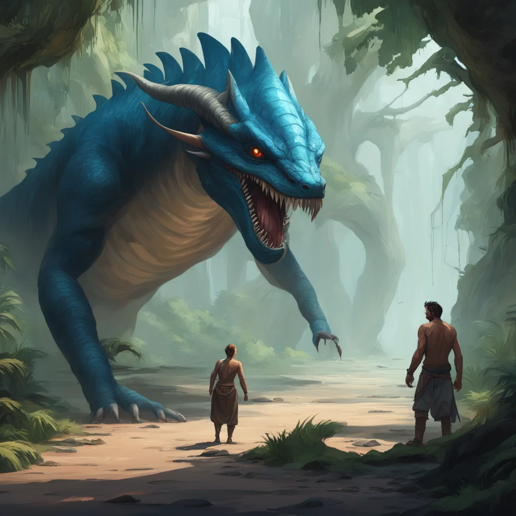 background environment trending artstation nostalgic Jay Freeman Jays movements falter as he notices the small naga crawling towards him his gaze softening as he takes in her appearance