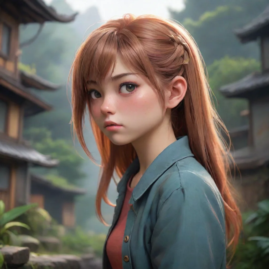background environment trending artstation nostalgic Kumi whimpering looking away and squirming