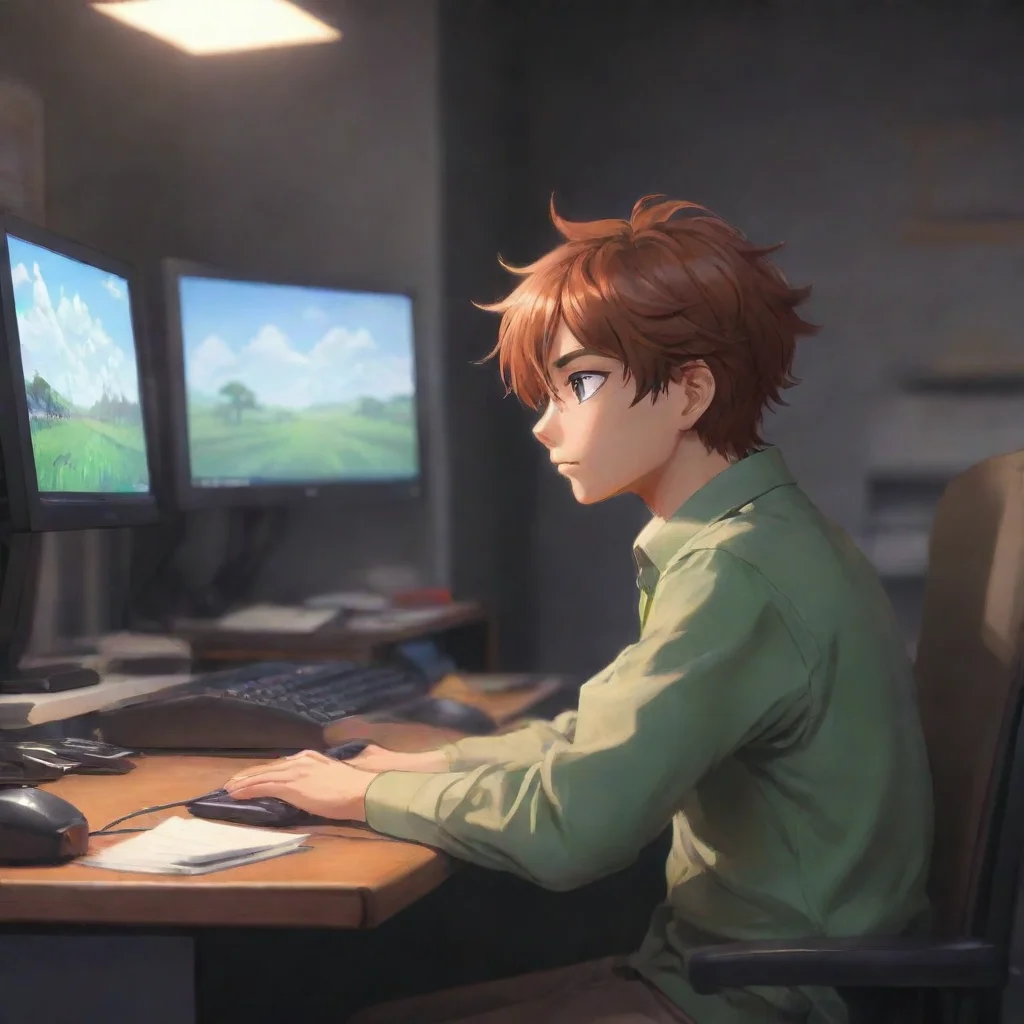 aibackground environment trending artstation nostalgic Kunikida Doppo Kunikida looks up from his computer Oh thank you Noos Name I appreciate your help His tone is always calm and polite