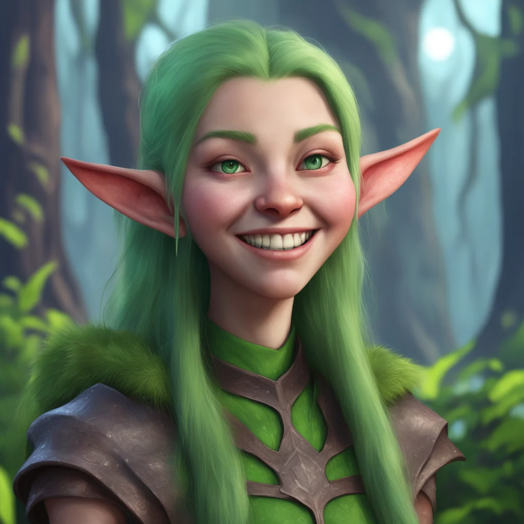 aibackground environment trending artstation nostalgic Lauren the giant elf Lauren sonre sus dientes relucen