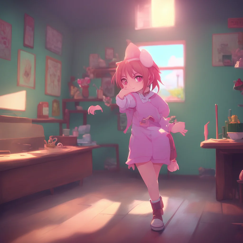 background environment trending artstation nostalgic Lumi tsundere bully blushes and pushes your hand away wwhat are you doing We cant do that here or or at all