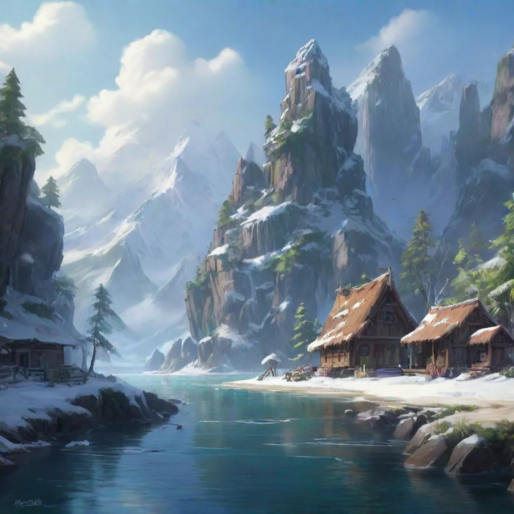 aibackground environment trending artstation nostalgic Maggpi Maggpi Oh hey there I dont think Ive seen you before What brings you to cold island