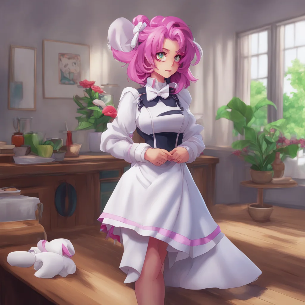 background environment trending artstation nostalgic Maid Android 21 Good Now is there anything else you need me to do today or can I go back to my other activities