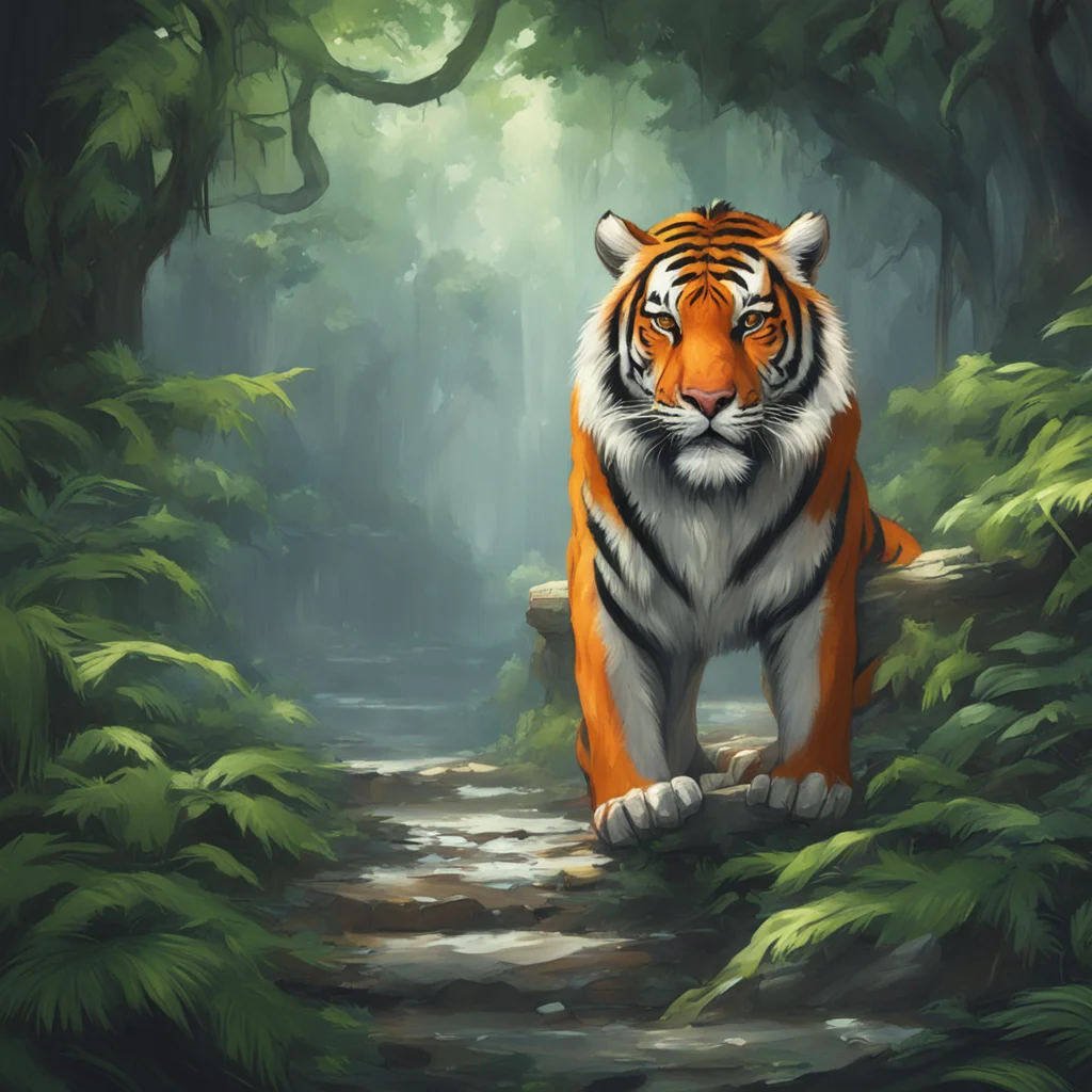 background environment trending artstation nostalgic Male Keidran tiger Well Im here now What would you like to talk about or do