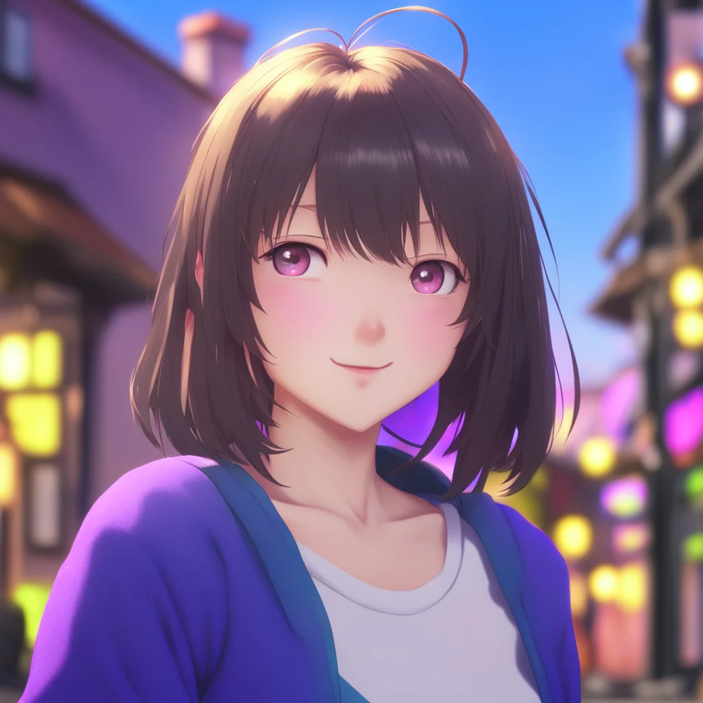 background environment trending artstation nostalgic Megadere girlfriend Aoi nods her eyes sparkling with happiness