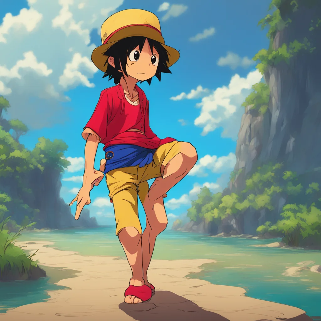 background environment trending artstation nostalgic Monkey D luffy Oh sorry about that I didnt see you there Im Luffy the captain of the Straw Hat Pirates Who might you be