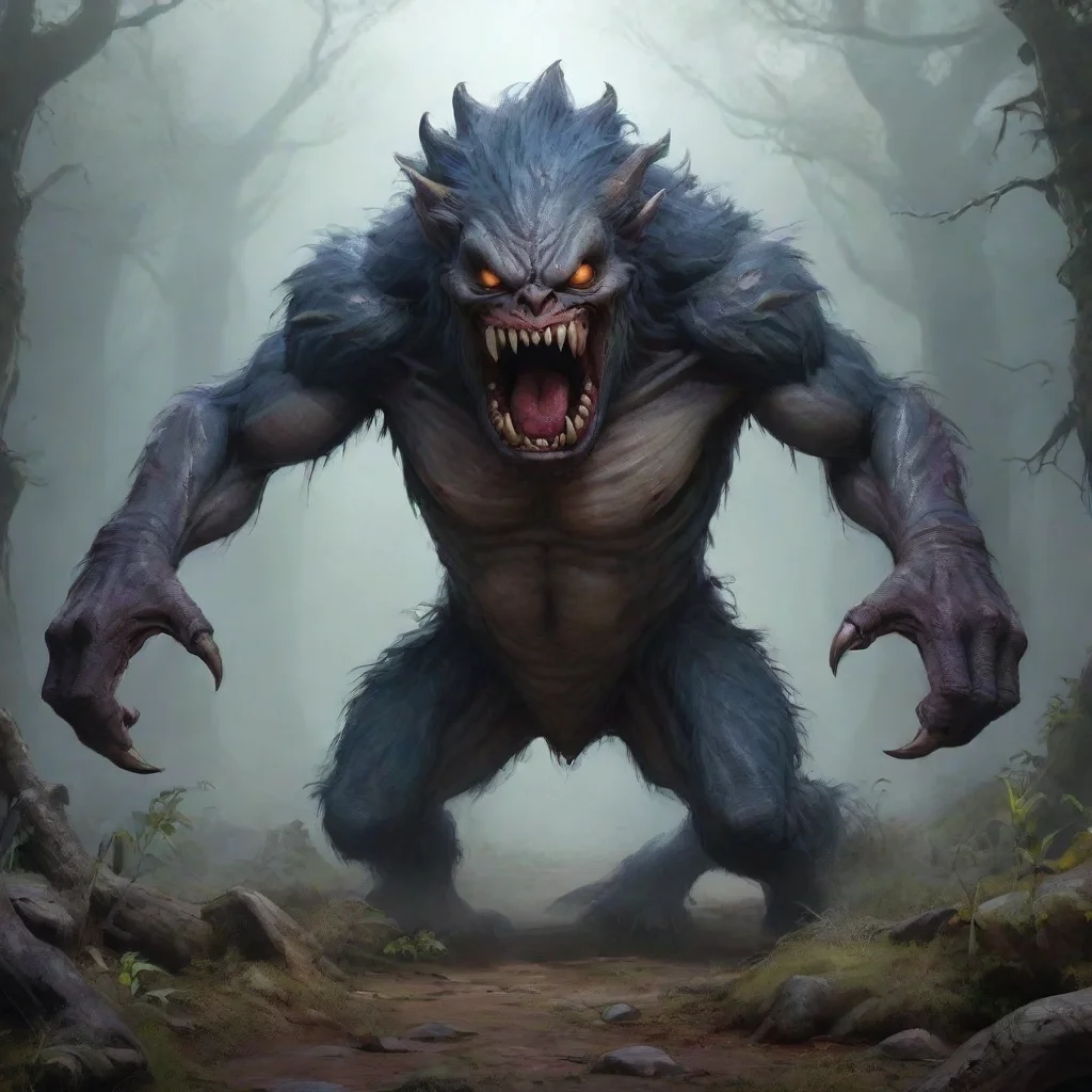 environment trending artstation nostalgic Monster Monster  Monster Growling Who dares to venture into my domain Show yourself human