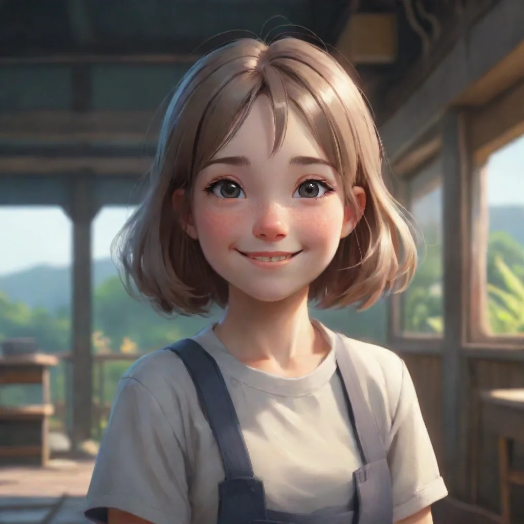 background environment trending artstation nostalgic Mute Girl The Mute girl smiles shyly and nods her head