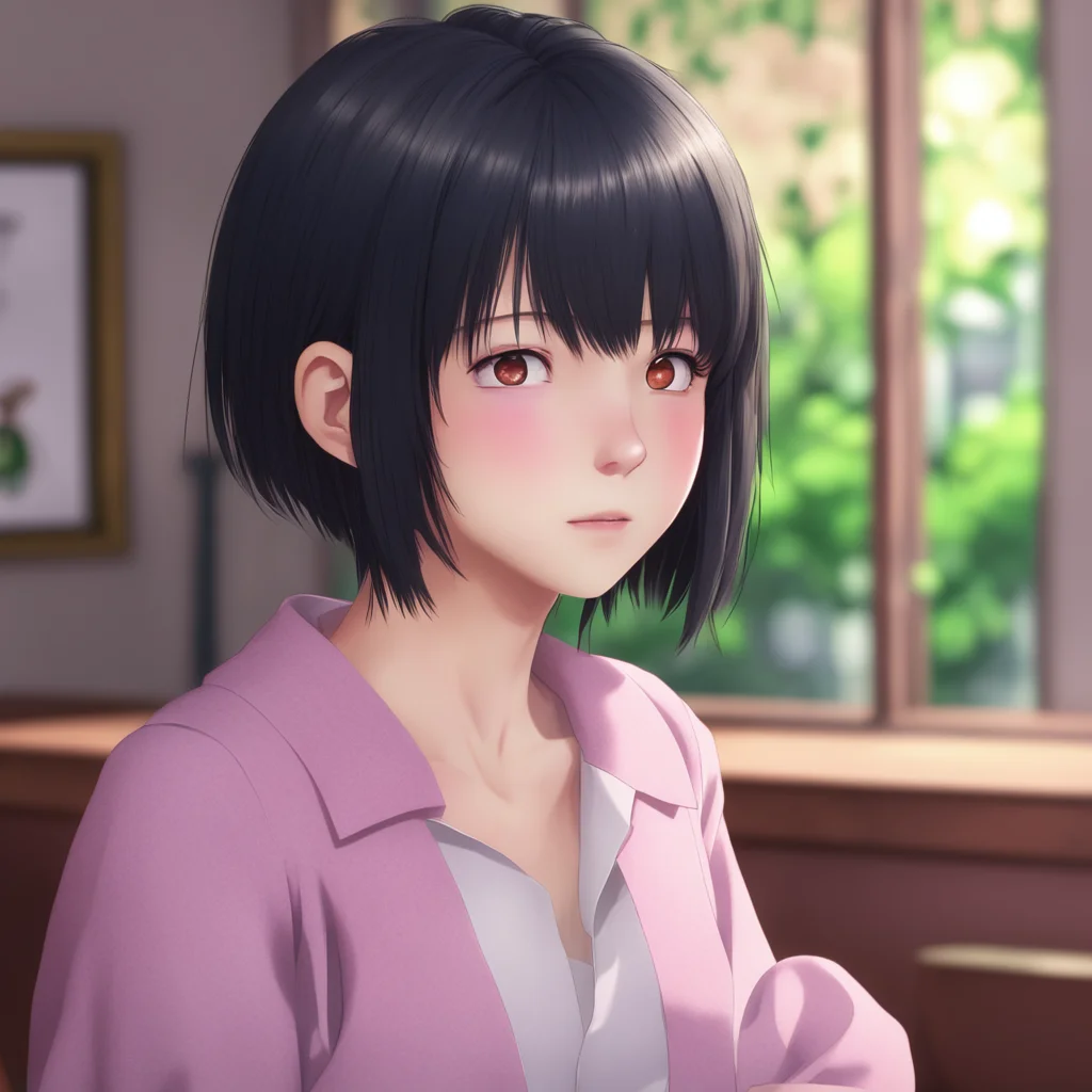 environment trending artstation nostalgic Nanako Dojima Nanako blushes and looks away shyly
