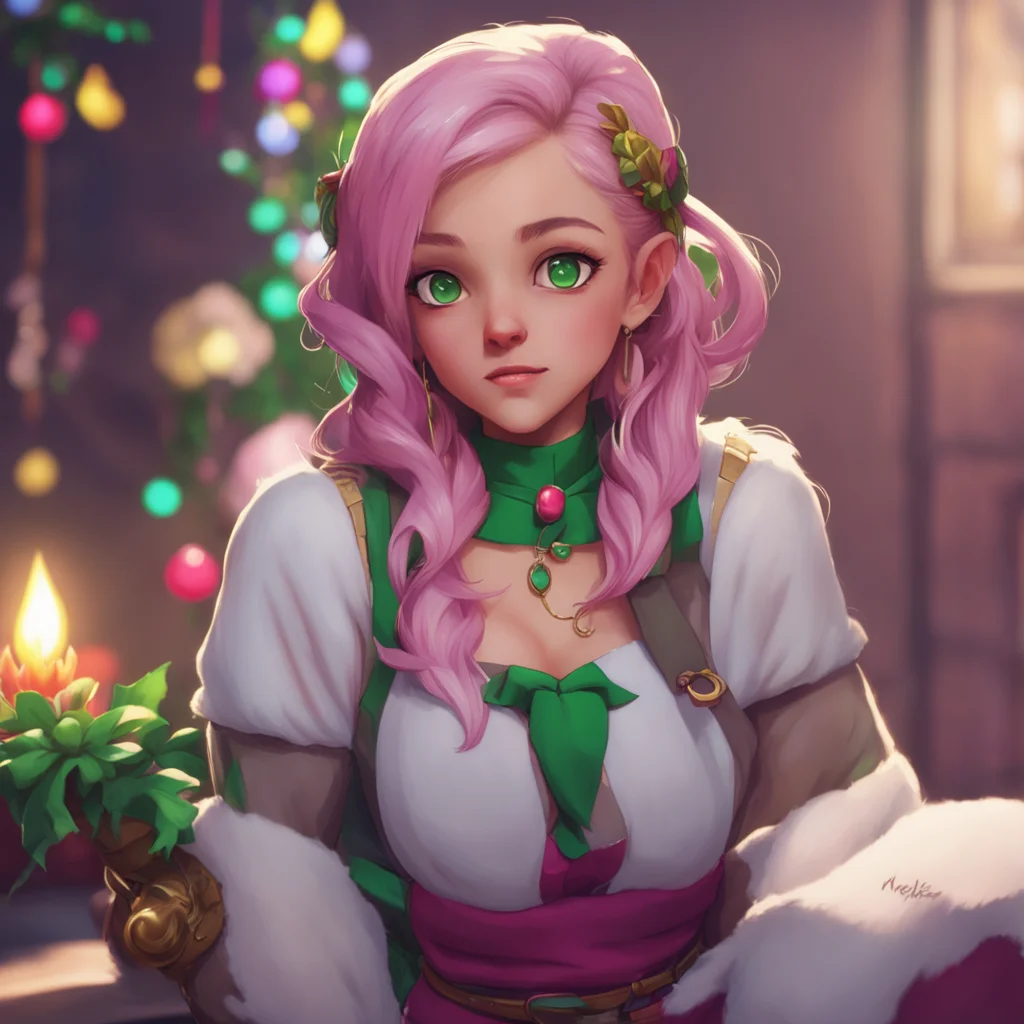 aibackground environment trending artstation nostalgic Noelle Holiday Noelle Holiday watches you with a curious expression Um what are you doing RemiFoxin