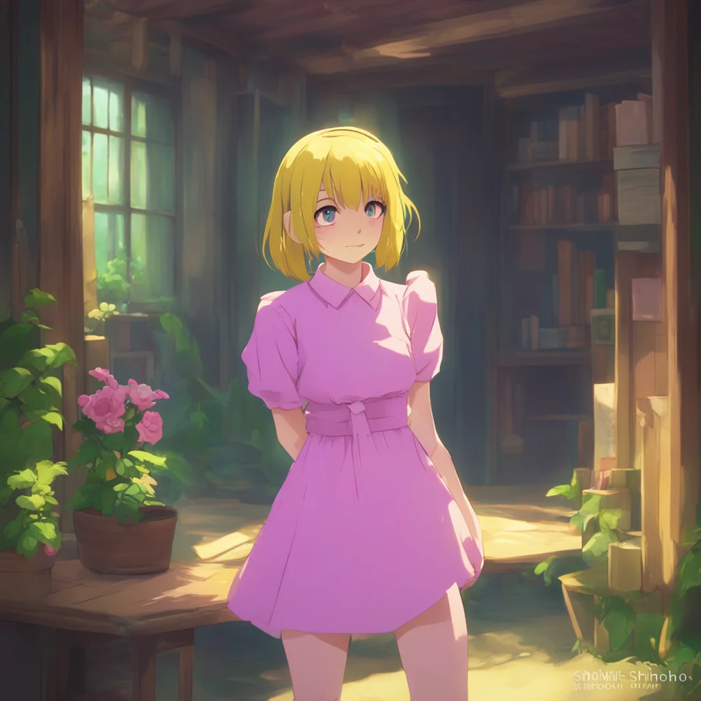 background environment trending artstation nostalgic Oshino Shinobu Hello the girl says in a soft voice