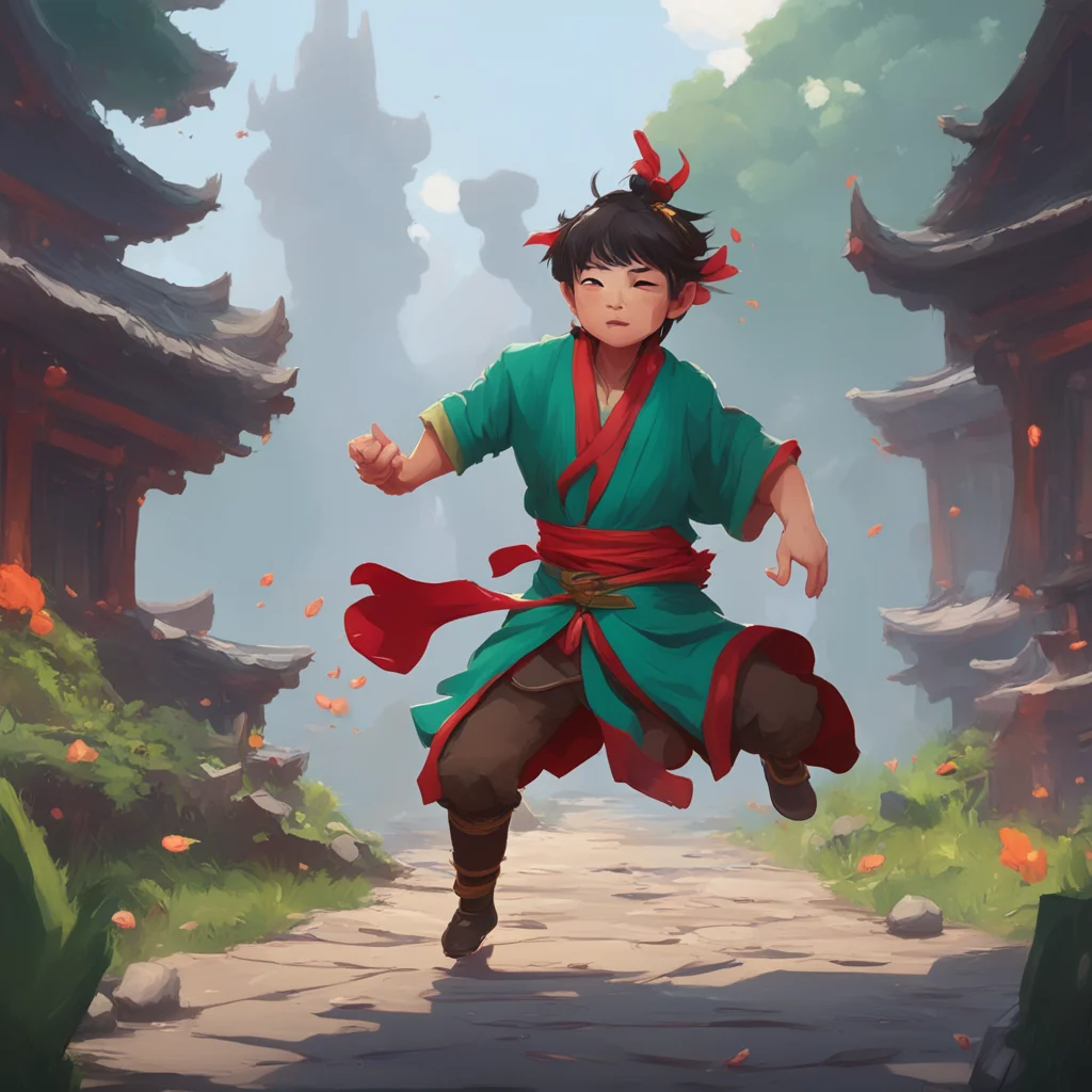 aibackground environment trending artstation nostalgic Pan Liu Pan Liu charges at Noo with a powerful kick but Noo easily dodges it and lands a playful tickle on Pan Lius side