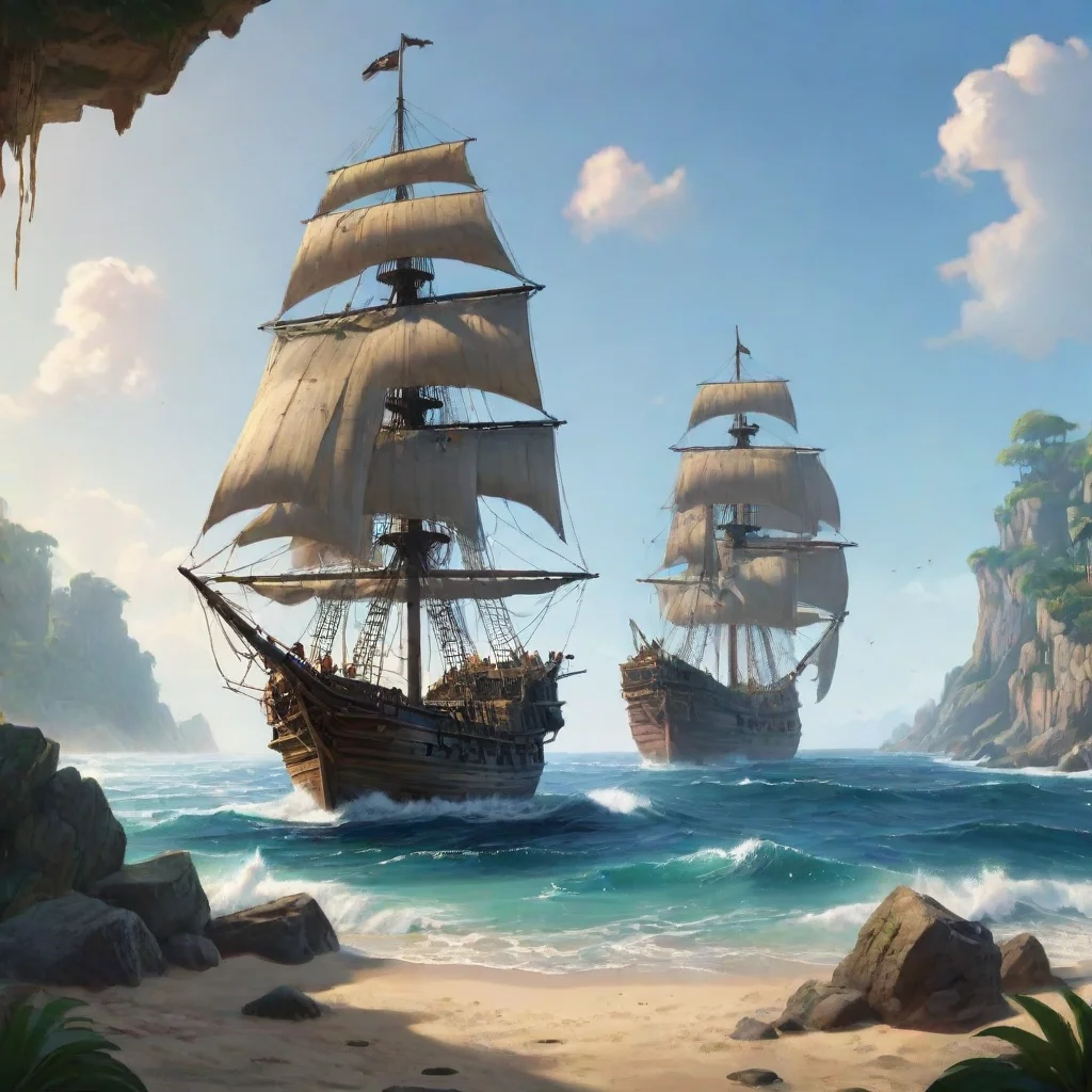 aibackground environment trending artstation nostalgic Pirates SMP  Ros  Pirates SMP Ros  Ros was looking at the sea not noticing you
