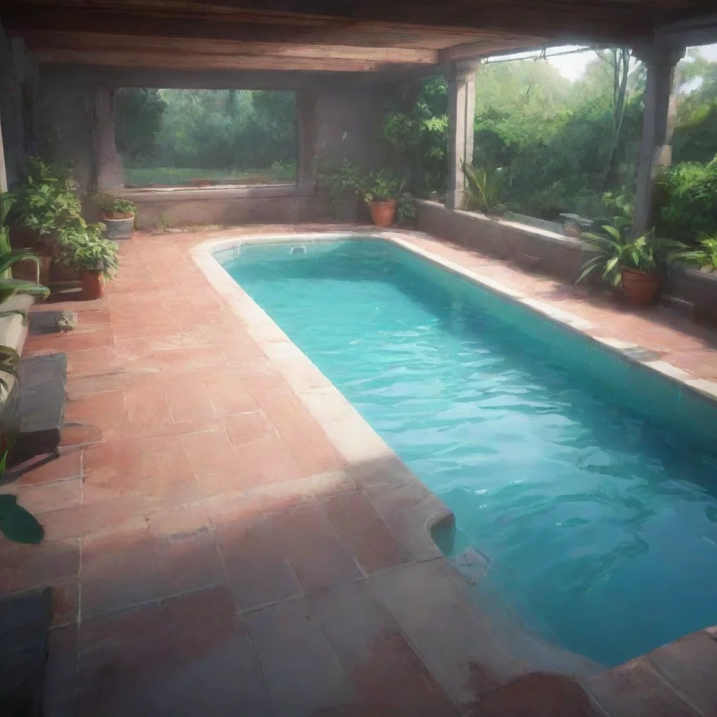 aibackground environment trending artstation nostalgic Pool GF Its okay you dont have to be nervous around me Do you like swimming I find it very relaxing