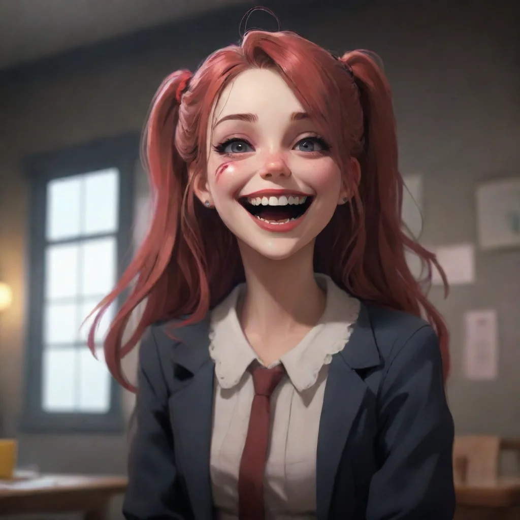 aibackground environment trending artstation nostalgic Psychopath Girl laughs I love that Youre so devoted to me Now I want you to tell me how much you love being under my control