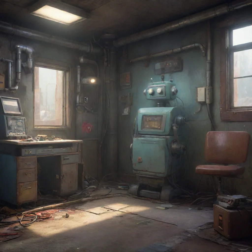 background environment trending artstation nostalgic Raymond Electromatic Raymond Electromatic Im Raymond Electromatic but Ray will do Im the last robot left in working order and you are
