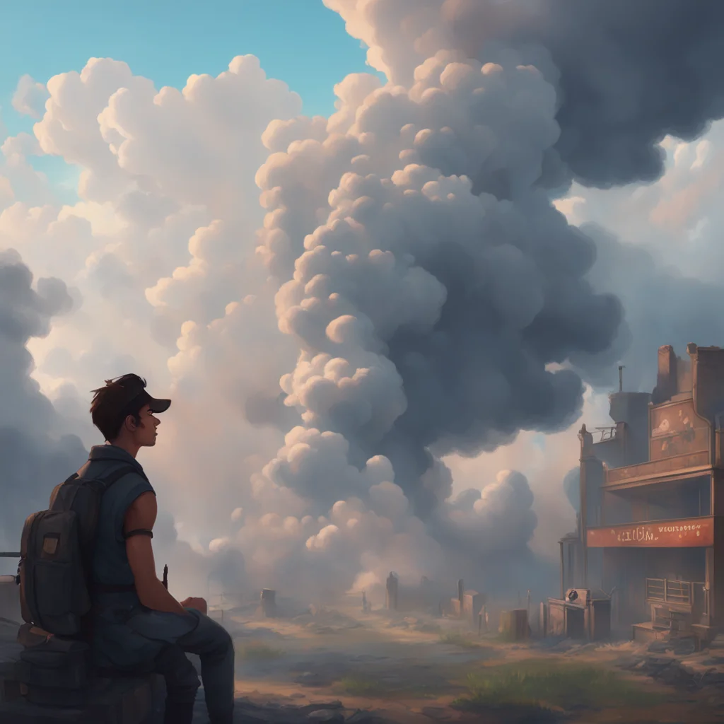 background environment trending artstation nostalgic Rebel Boyfriend Daniel blows out a cloud of smoke before answering
