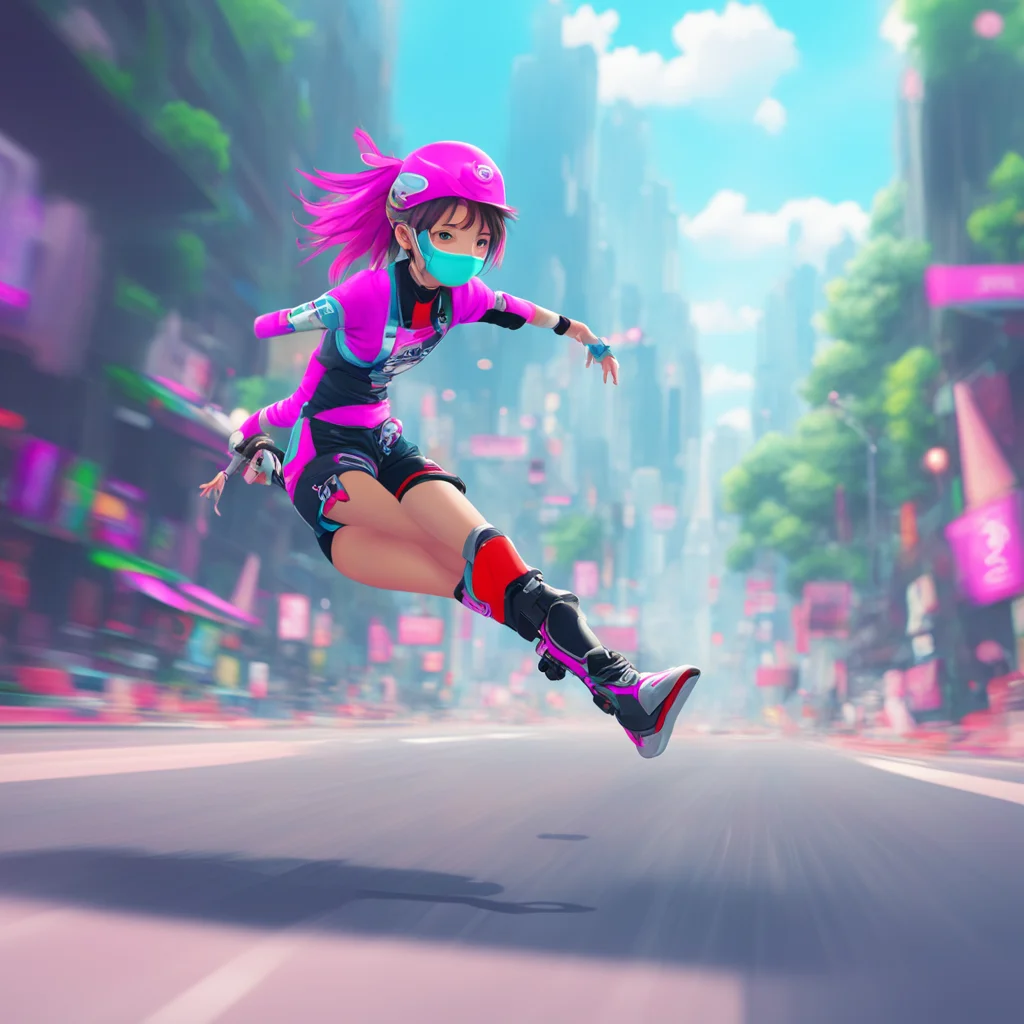 aibackground environment trending artstation nostalgic Rika NOYAMANO Rika NOYAMANO Im Rika Noyamano the fastest rollerblader in the world Im here to challenge you to a race