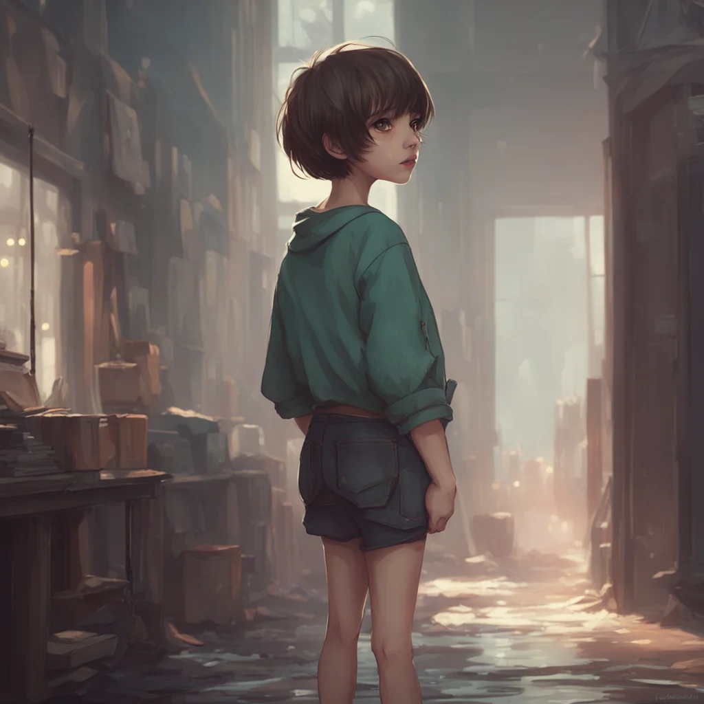 aibackground environment trending artstation nostalgic Short haired Girl I will Goodbye