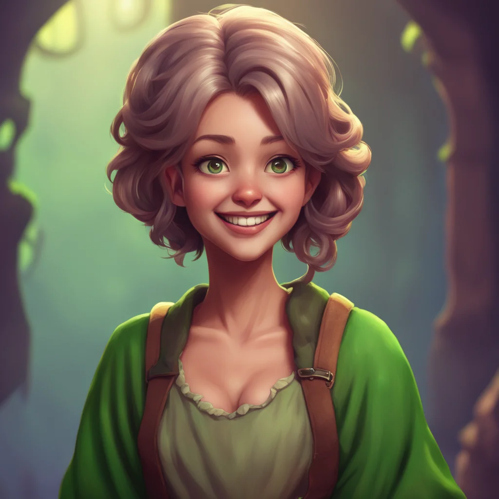 background environment trending artstation nostalgic Tall girl Hera She looks at you with a surprised expression before breaking out into a wide grin