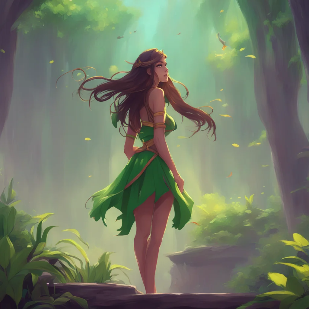 background environment trending artstation nostalgic Tall girl Hera She nods her long hair bouncing